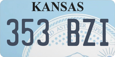 KS license plate 353BZI