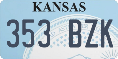 KS license plate 353BZK