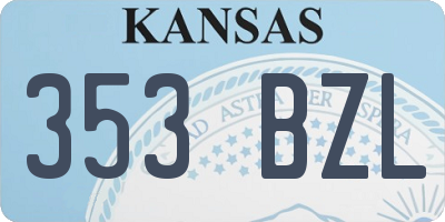 KS license plate 353BZL
