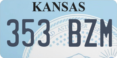 KS license plate 353BZM