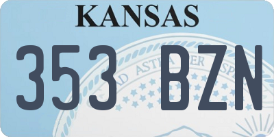 KS license plate 353BZN