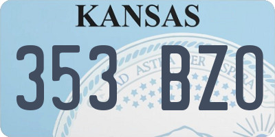 KS license plate 353BZO