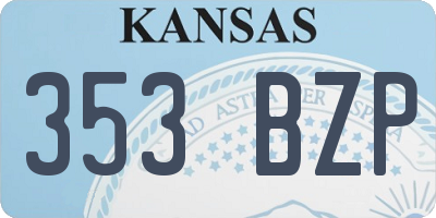 KS license plate 353BZP