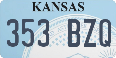 KS license plate 353BZQ