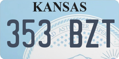 KS license plate 353BZT