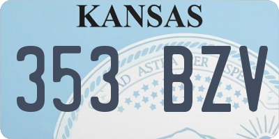 KS license plate 353BZV