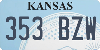 KS license plate 353BZW