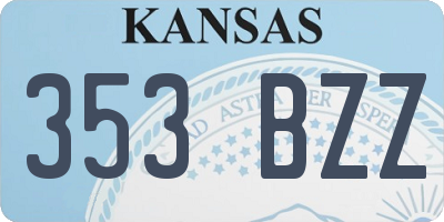 KS license plate 353BZZ