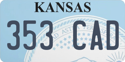 KS license plate 353CAD