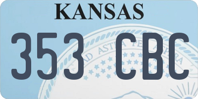 KS license plate 353CBC