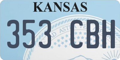 KS license plate 353CBH