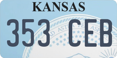 KS license plate 353CEB