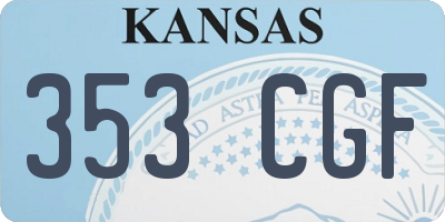 KS license plate 353CGF