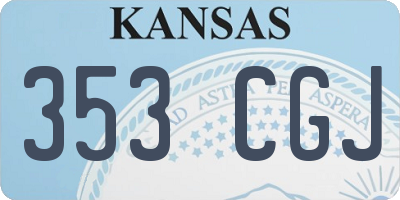 KS license plate 353CGJ