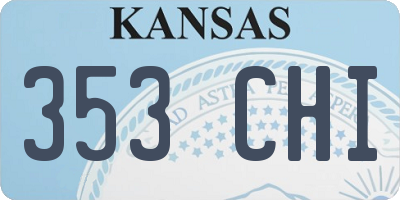 KS license plate 353CHI