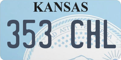 KS license plate 353CHL