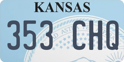 KS license plate 353CHQ