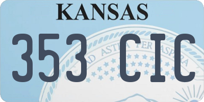 KS license plate 353CIC