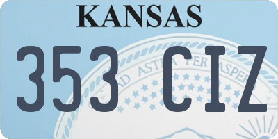 KS license plate 353CIZ