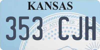 KS license plate 353CJH