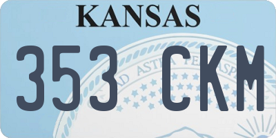 KS license plate 353CKM