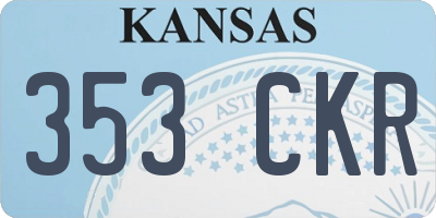 KS license plate 353CKR