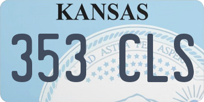 KS license plate 353CLS