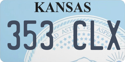 KS license plate 353CLX