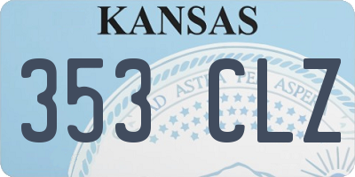 KS license plate 353CLZ