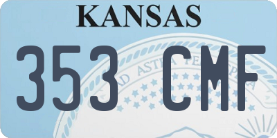 KS license plate 353CMF