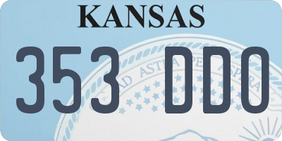 KS license plate 353DDO