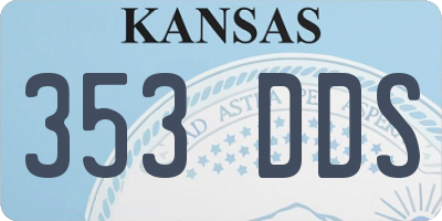 KS license plate 353DDS