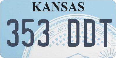 KS license plate 353DDT