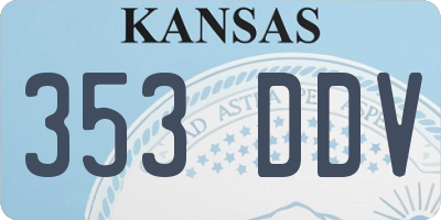 KS license plate 353DDV