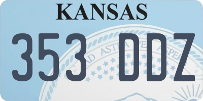 KS license plate 353DDZ