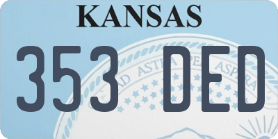 KS license plate 353DED