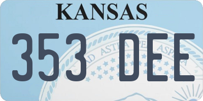 KS license plate 353DEE