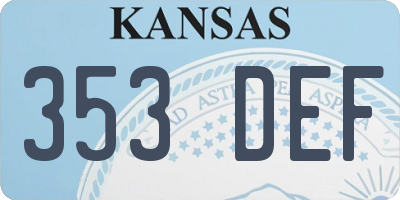 KS license plate 353DEF