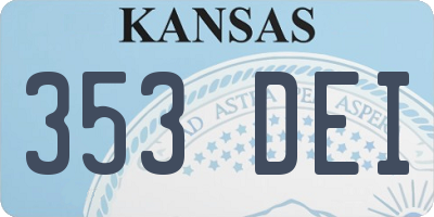 KS license plate 353DEI