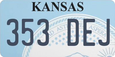 KS license plate 353DEJ