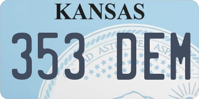 KS license plate 353DEM