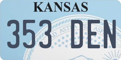 KS license plate 353DEN