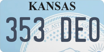 KS license plate 353DEO