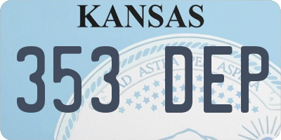 KS license plate 353DEP
