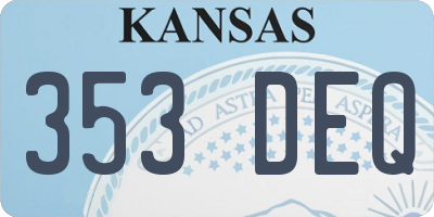 KS license plate 353DEQ