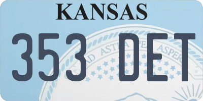 KS license plate 353DET