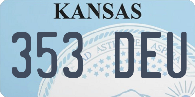 KS license plate 353DEU