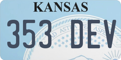 KS license plate 353DEV