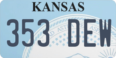 KS license plate 353DEW