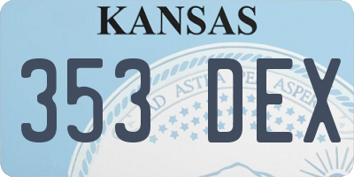 KS license plate 353DEX